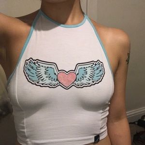 Heart wing halter top